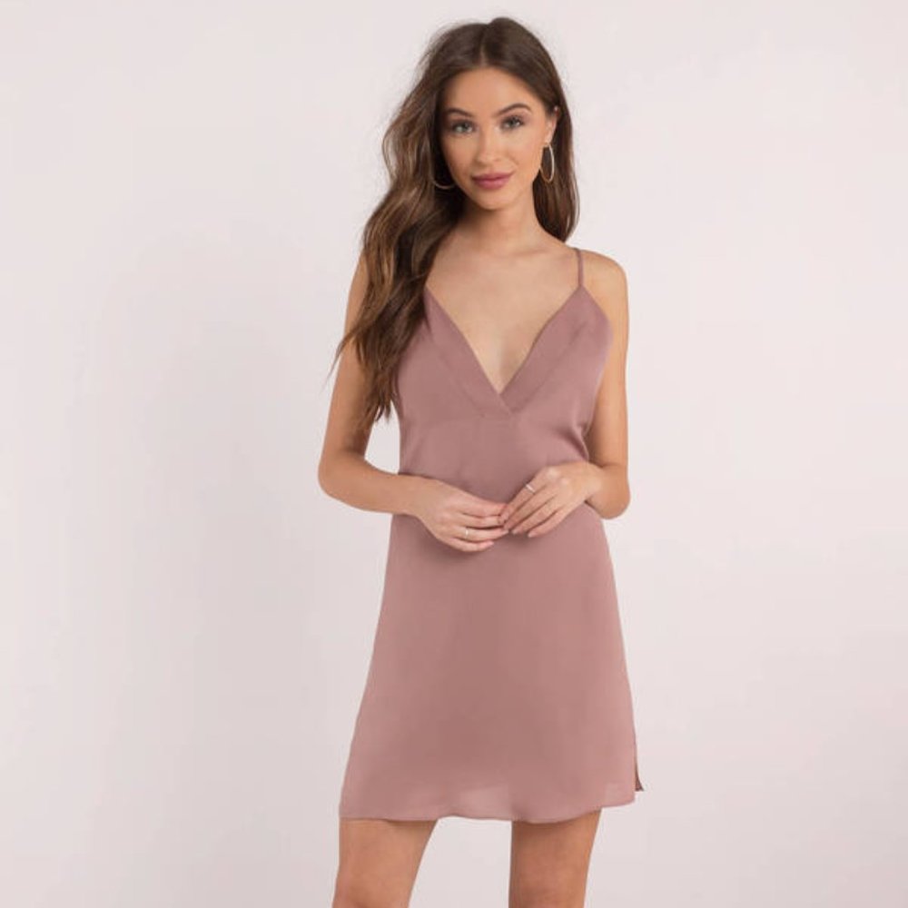Rose Satin Slip Dress